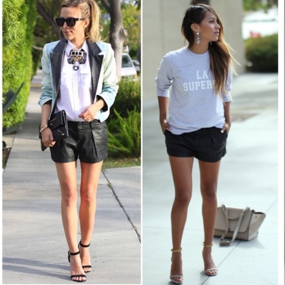 7 for all mankind Faux Leather Black Shorts - Size 28 - Picture 3 of 11